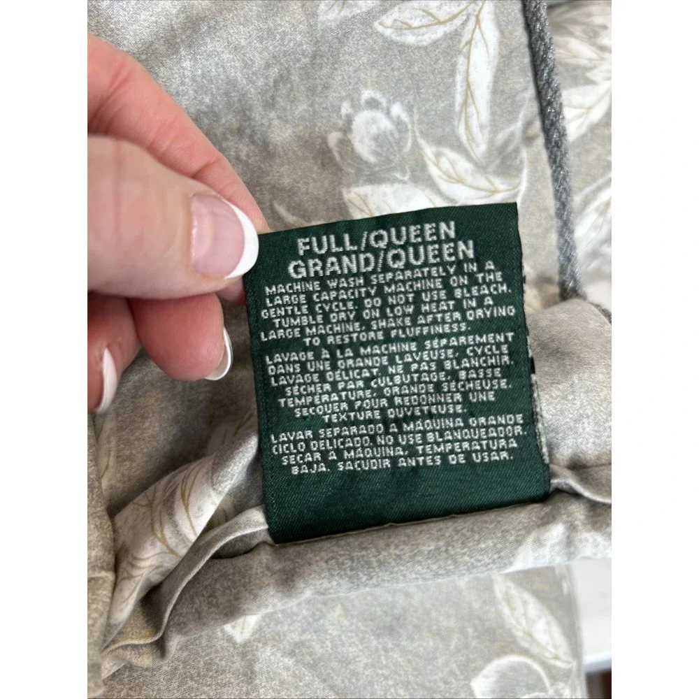 Ralph Lauren ODEON FLORAL Silver Bronze Grey Comforter Queen + 2 Shams